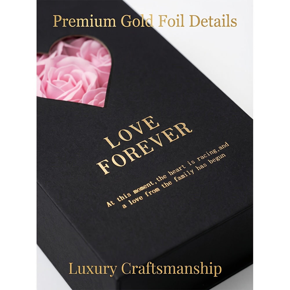 Heart-Shaped Window Gift Box with Artificial Roses